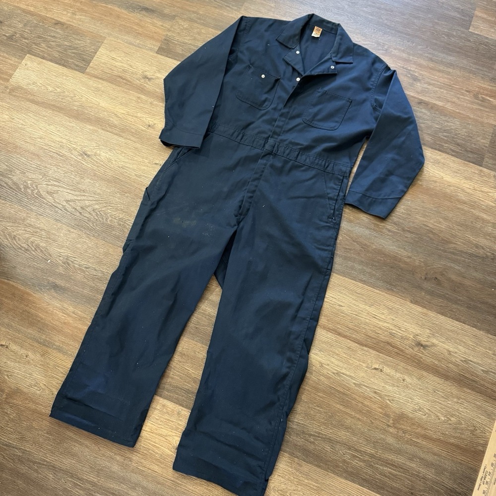 Big Ben Wrangler Navy Blue Coveralls Men's Sz 48R USA Workwear Mechanic